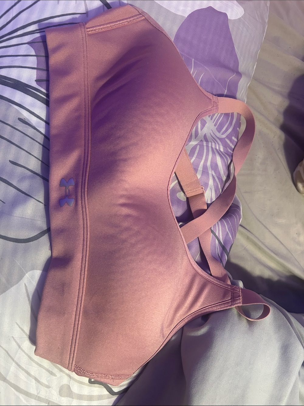 Under Armour Dusty Pink Sports Bra with Strappy Back